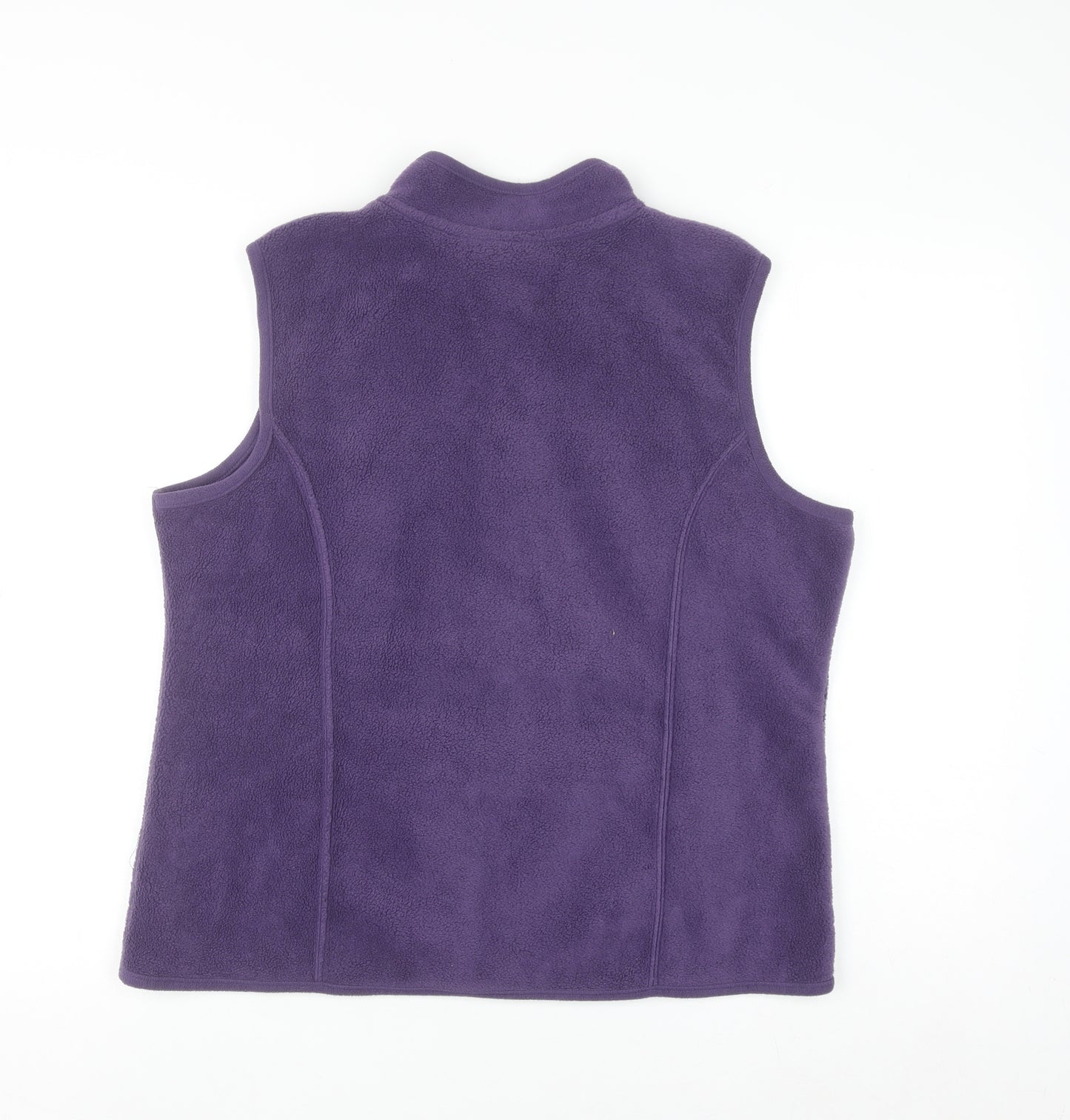 Karen Scott Women’s Purple Fleece Waistcoat Size 16 Plus Zip Front
