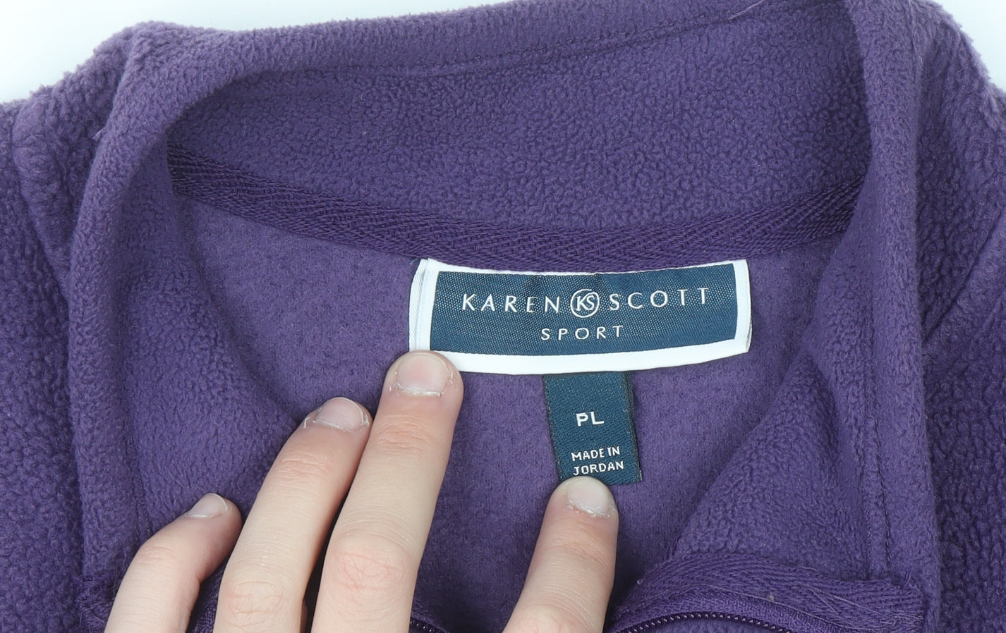 Karen Scott Women’s Purple Fleece Waistcoat Size 16 Plus Zip Front