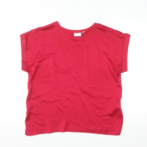 Vila Women's Red Short Sleeve Blouse Size 12