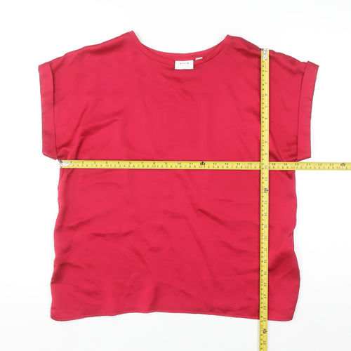 Vila Women's Red Short Sleeve Blouse Size 12