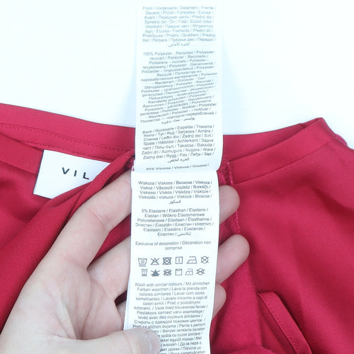 Vila Women's Red Short Sleeve Blouse Size 12
