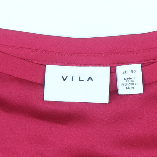 Vila Women's Red Short Sleeve Blouse Size 12