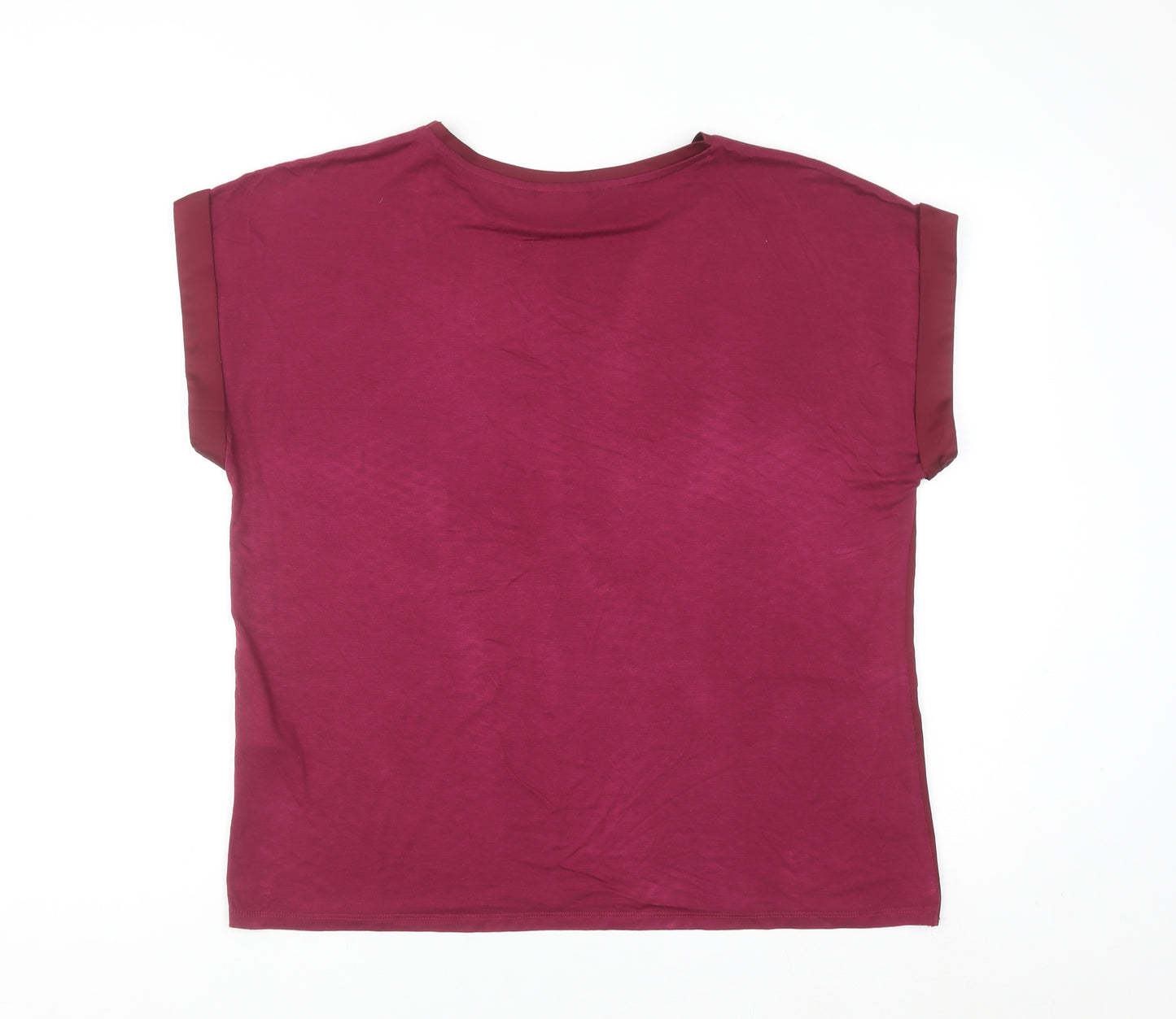 Vila Women's Red Short Sleeve Crew Neck Blouse Size 12