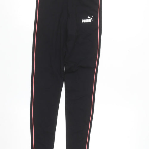 Puma Girls Black Ankle Sports Leggings 11-12 Years Stretch Cotton