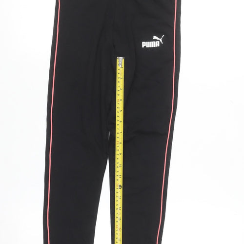 Puma Girls Black Ankle Sports Leggings 11-12 Years Stretch Cotton