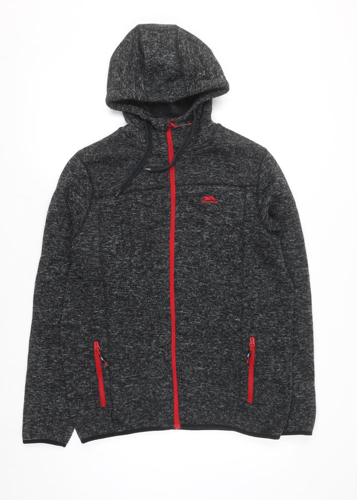 Trespass Men's Grey Full Zip Hooded Fleece Jacket L Outdoor