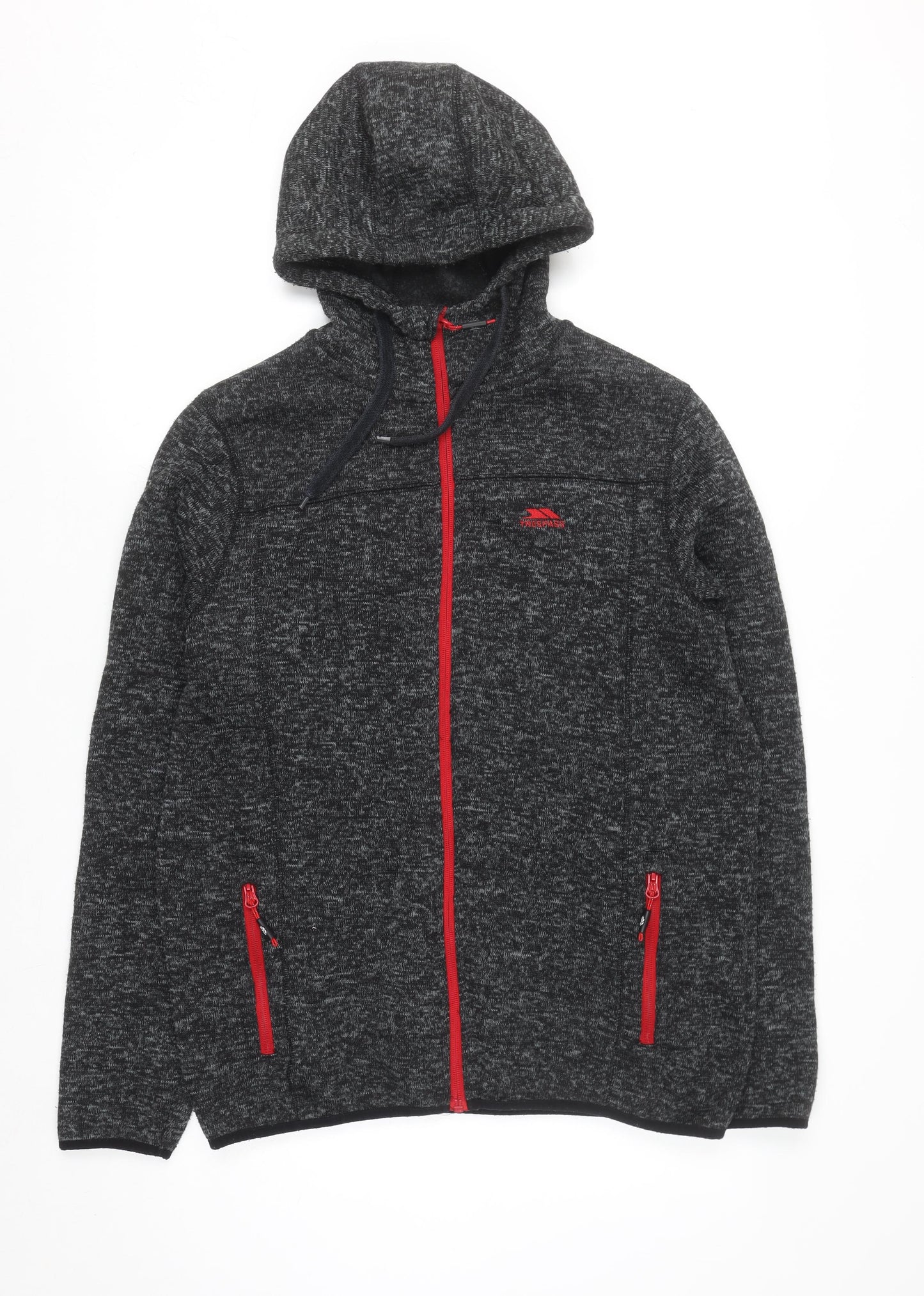 Trespass Men's Grey Full Zip Hooded Fleece Jacket L Outdoor