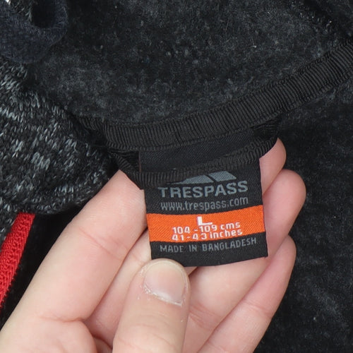 Trespass Men's Grey Full Zip Hooded Fleece Jacket L Outdoor