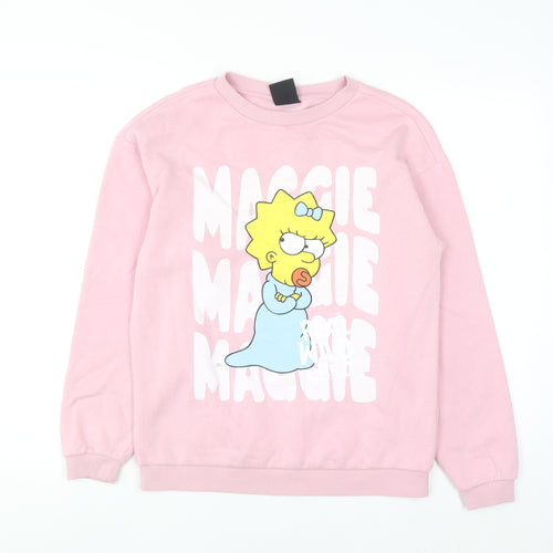 The Simpsons Girls Pink Maggie Pullover Sweatshirt 13-14 Years