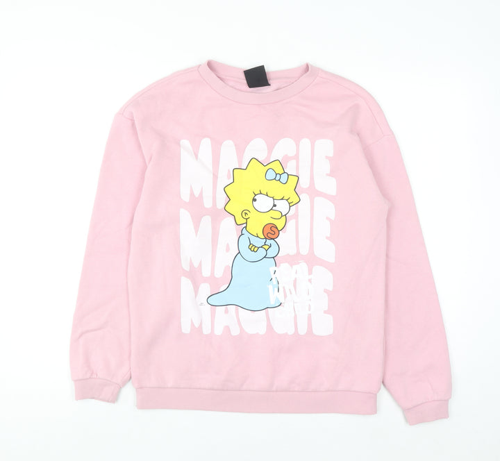 The Simpsons Girls Pink Maggie Pullover Sweatshirt 13-14 Years