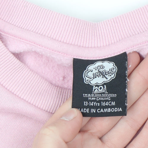 The Simpsons Girls Pink Maggie Pullover Sweatshirt 13-14 Years