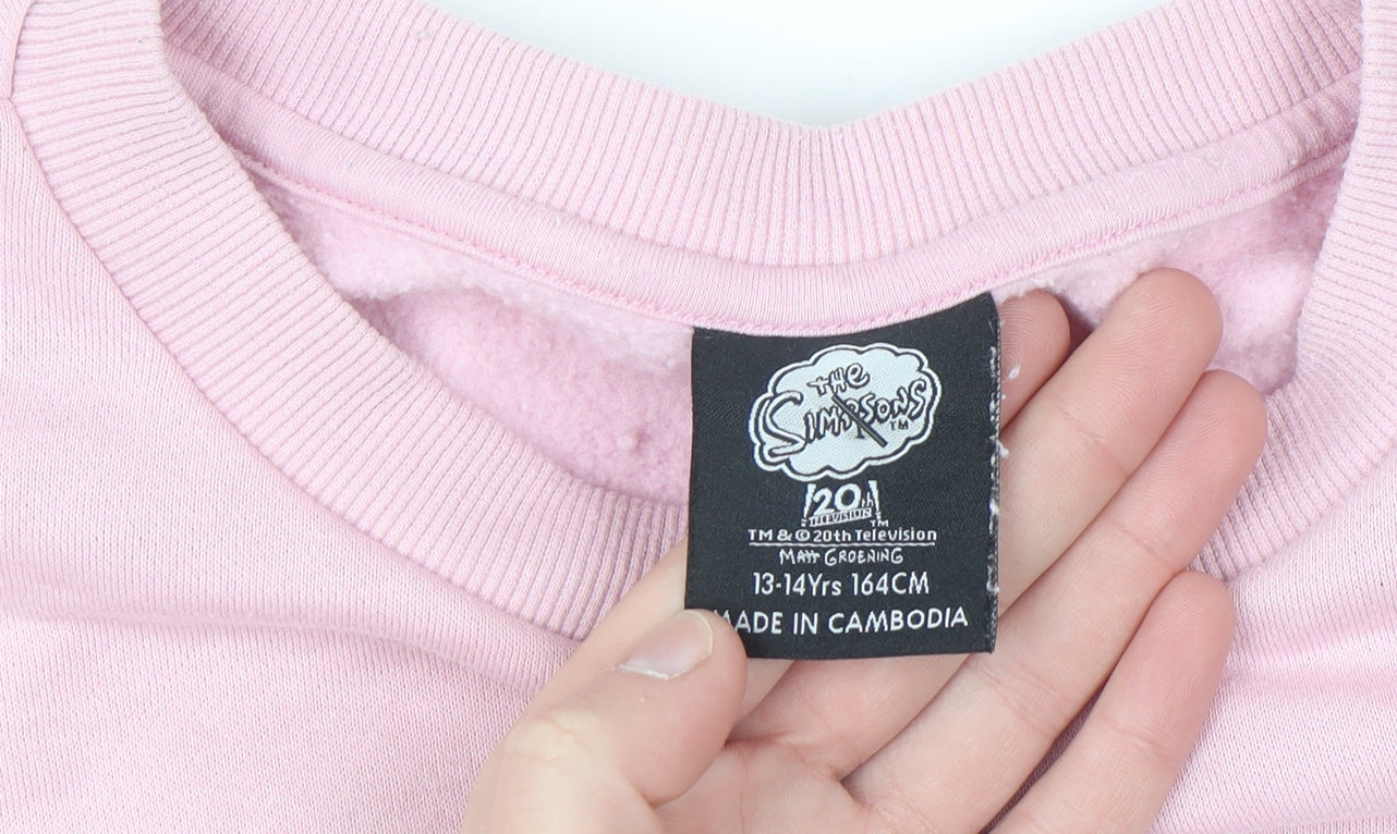 The Simpsons Girls Pink Maggie Pullover Sweatshirt 13-14 Years