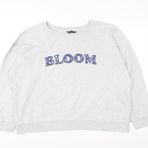 Marks and Spencer Women Grey BLOOM Cotton Pullover Sweatshirt Size 20