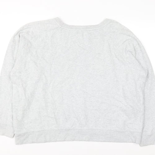 Marks and Spencer Women Grey BLOOM Cotton Pullover Sweatshirt Size 20