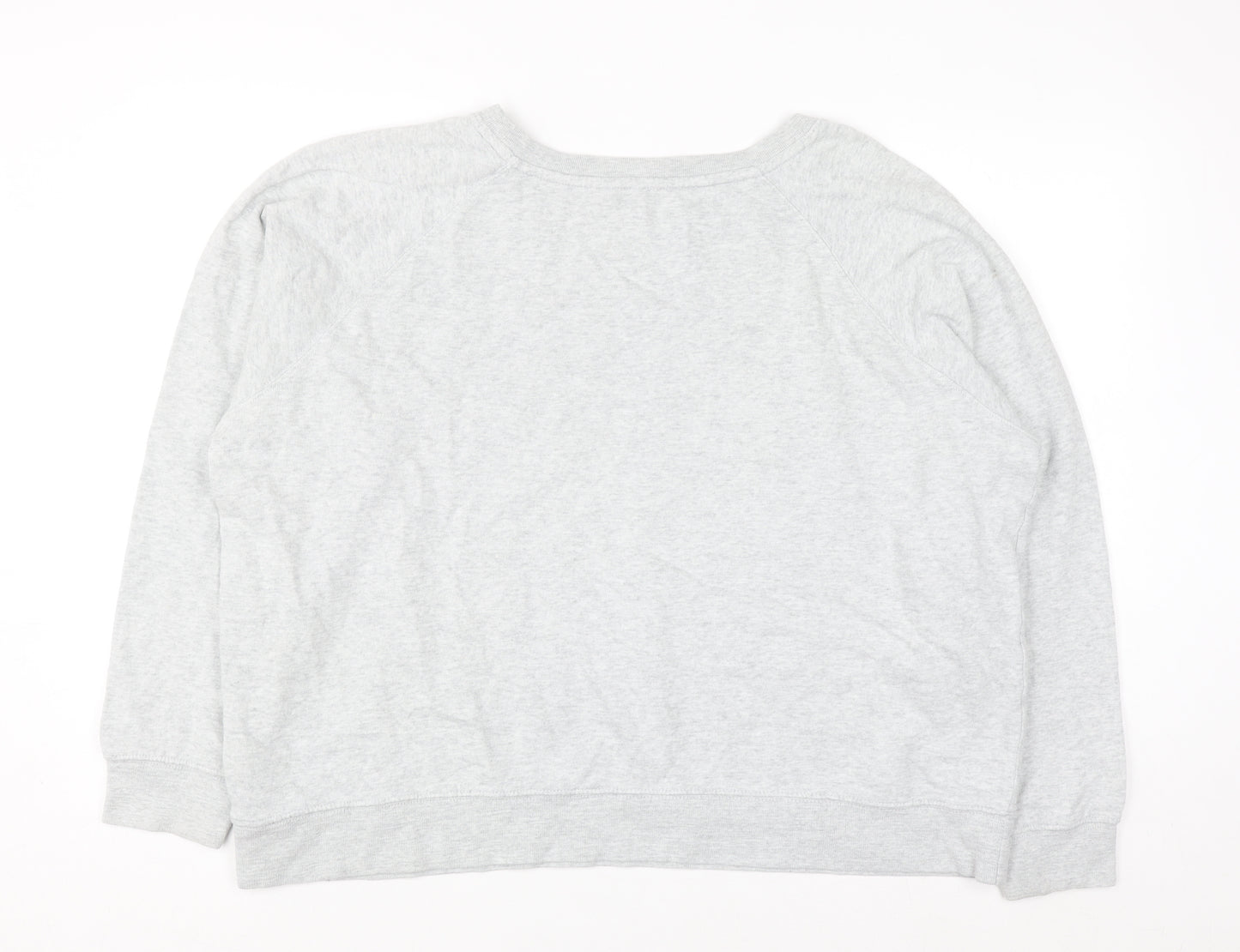 Marks and Spencer Women Grey BLOOM Cotton Pullover Sweatshirt Size 20
