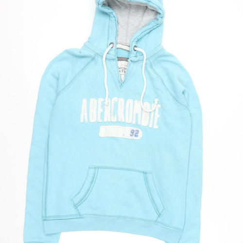 Abercrombie & Fitch Women Blue Pullover Hoodie XL Cotton Blend