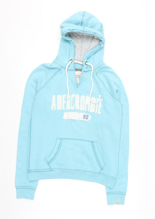 Abercrombie & Fitch Women Blue Pullover Hoodie XL Cotton Blend
