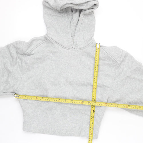 Zara Women Grey Pullover Hoodie Small Cotton Blend Casual