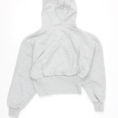 Zara Women Grey Pullover Hoodie Small Cotton Blend Casual