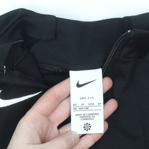 Nike Boys Black XS Full Zip Dri-FIT Sports Sweatshirt Jacket