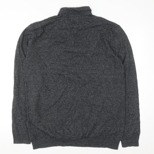 Next Men’s Grey Collared Henley Cotton Knit Jumper XL Tall