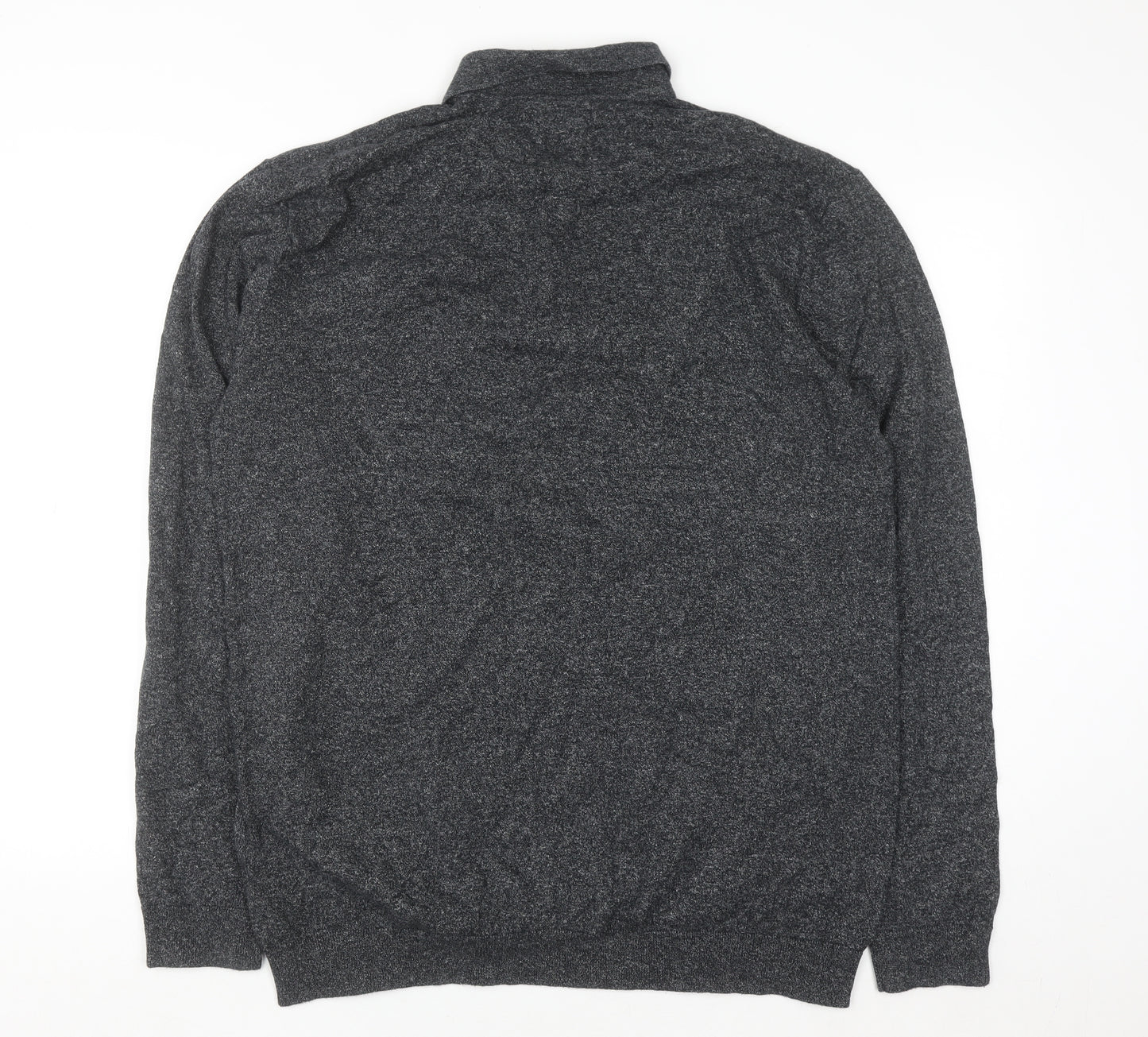 Next Men’s Grey Collared Henley Cotton Knit Jumper XL Tall
