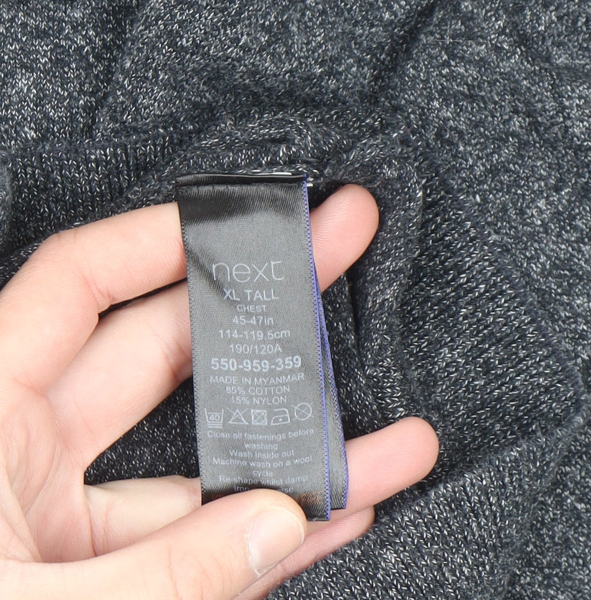 Next Men’s Grey Collared Henley Cotton Knit Jumper XL Tall