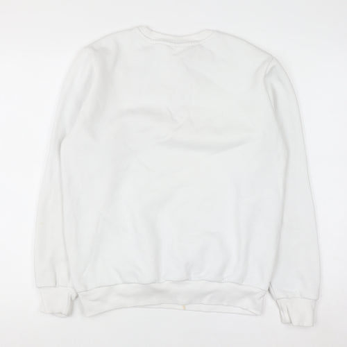 Adidas Boys White 13-14 Years Pullover Sweatshirt with Logo