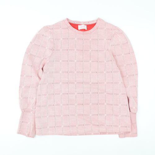 Savida Women's Pink Geometric Long Sleeve Blouse Size 12