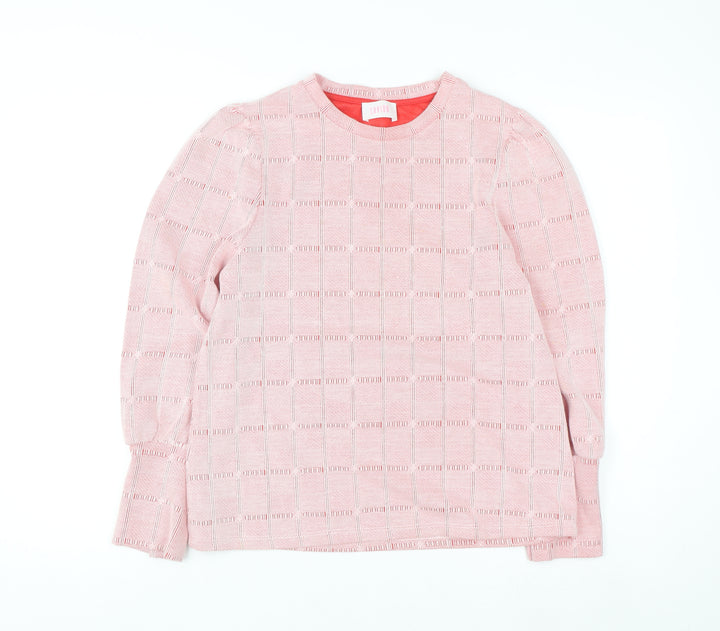 Savida Women's Pink Geometric Long Sleeve Blouse Size 12