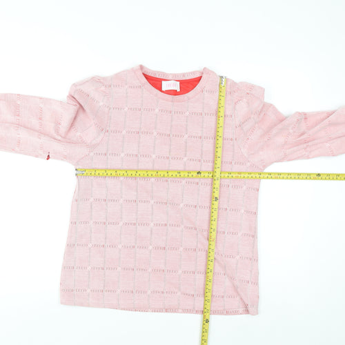 Savida Women's Pink Geometric Long Sleeve Blouse Size 12