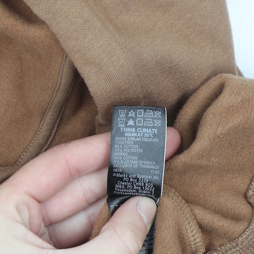 Marks and Spencer Men's Brown XL Pullover Hoodie Fleece