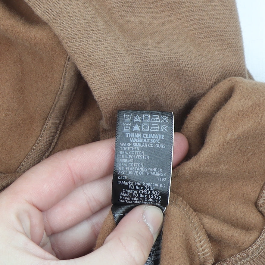 Marks and Spencer Men's Brown XL Pullover Hoodie Fleece