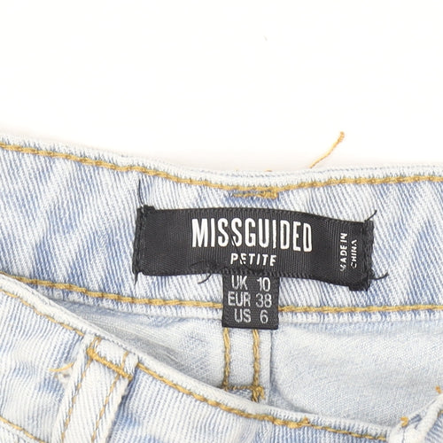 Missguided Petite Women’s Blue Cut-Off Denim Shorts Size 10