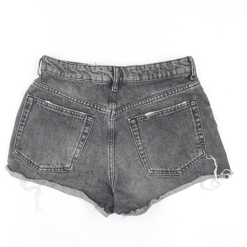 Zara Women's Grey Cut-Off Denim Shorts Size 8 High Rise