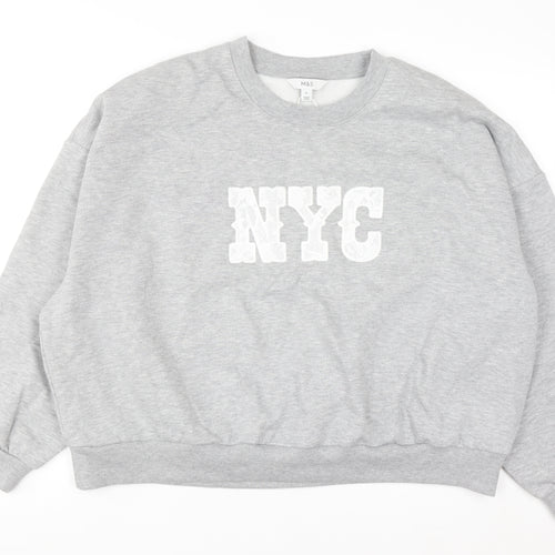 Marks and Spencer Women Grey NYC Pullover Sweatshirt XL