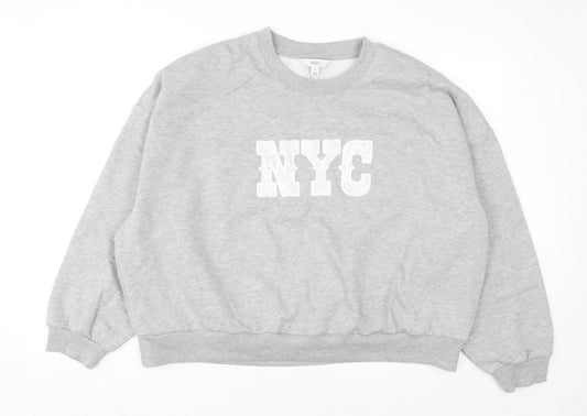 Marks and Spencer Women Grey NYC Pullover Sweatshirt XL