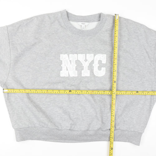 Marks and Spencer Women Grey NYC Pullover Sweatshirt XL