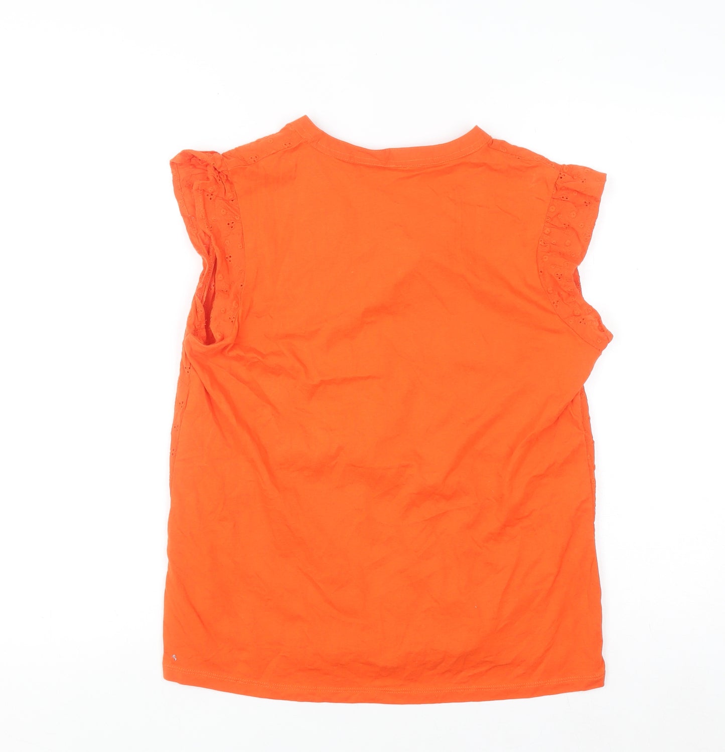 Dunnes Women Orange Cotton Tassel Tunic Blouse Size S