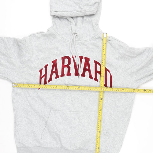 H&M Women Grey Harvard Pullover Hoodie Small Cotton Blend