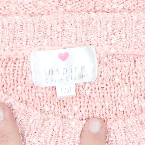 Inspire Collection Women’s Pink Chunky Knit L Pullover Jumper