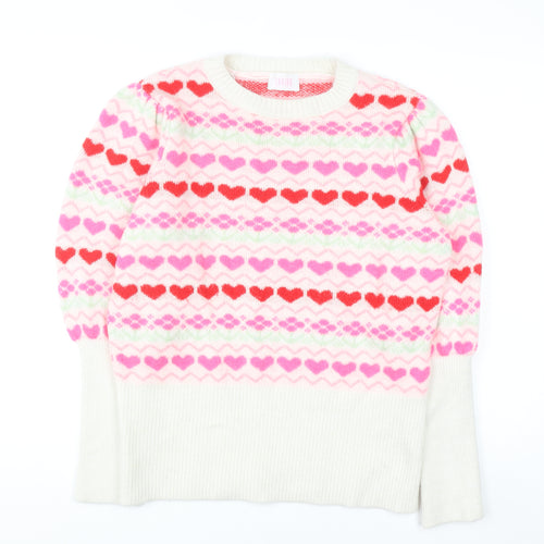 Savida Women’s Multicoloured Heart Knit Jumper Size 16 Pullover