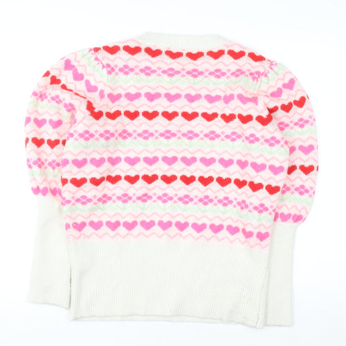 Savida Women’s Multicoloured Heart Knit Jumper Size 16 Pullover