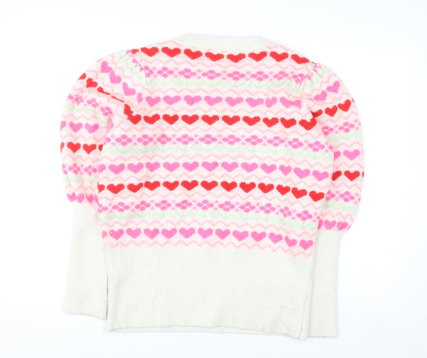 Savida Women’s Multicoloured Heart Knit Jumper Size 16 Pullover