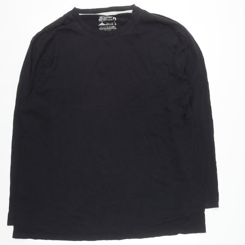 Charles Wilson Men's Black Long Sleeve Regular Fit Cotton Top Size L