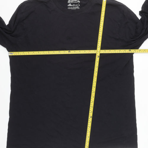 Charles Wilson Men's Black Long Sleeve Regular Fit Cotton Top Size L