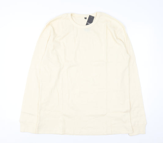 One Brand Apparel Men's Beige XL Waffle-Knit Pullover Jumper