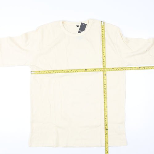 One Brand Apparel Men's Beige XL Waffle-Knit Pullover Jumper