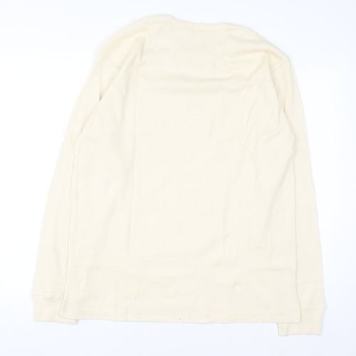 One Brand Apparel Men's Beige XL Waffle-Knit Pullover Jumper