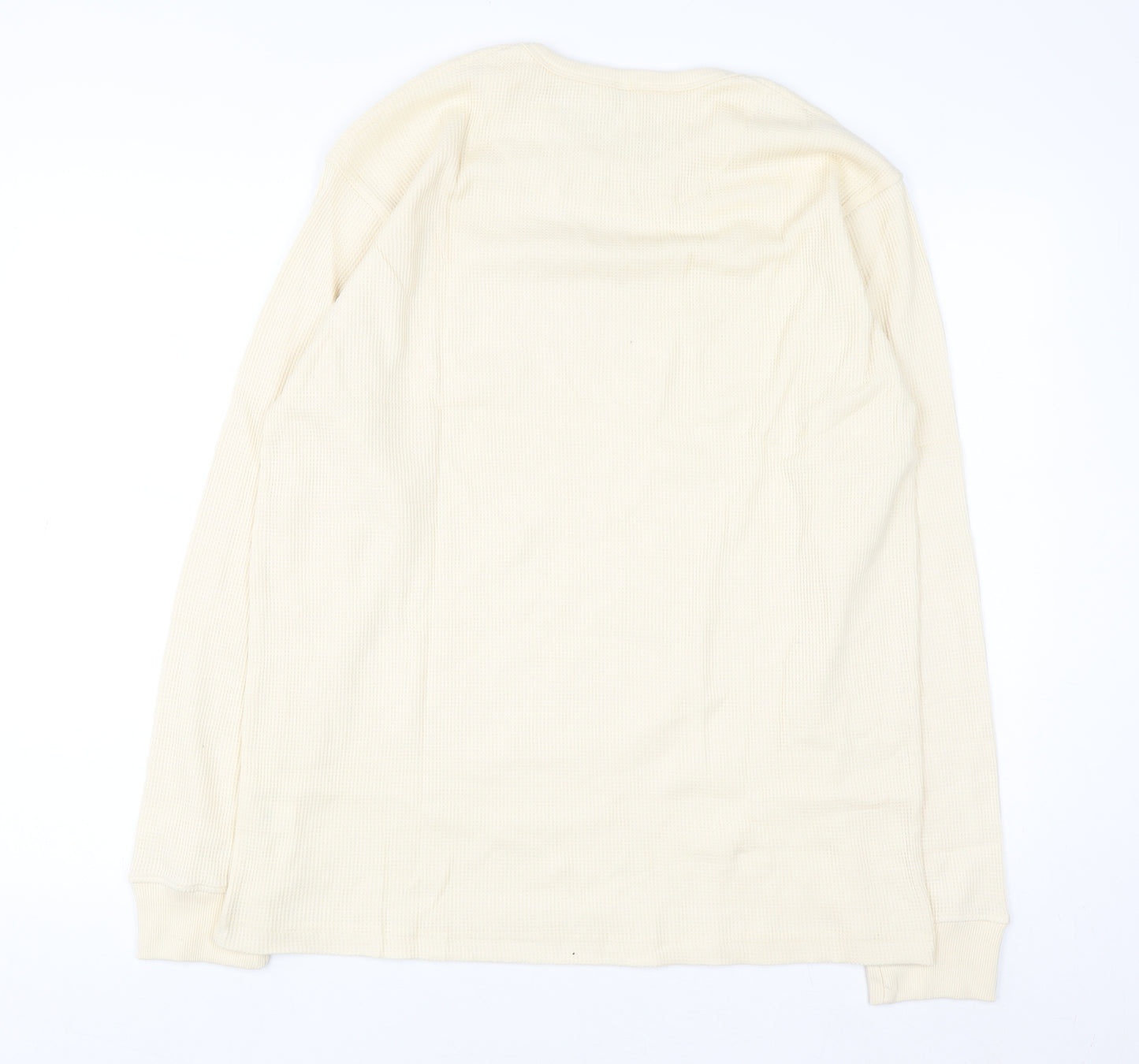 One Brand Apparel Men's Beige XL Waffle-Knit Pullover Jumper
